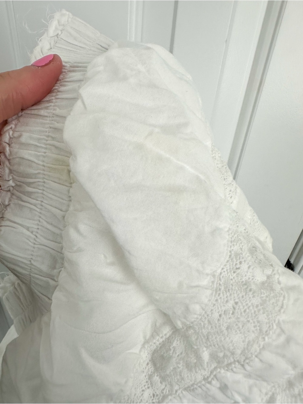 LoveShackFancy Tiered Ruffle Mini Skirt small white GUC - Picture 7 of 7
